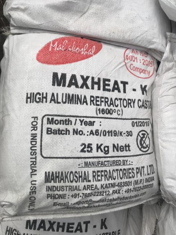 High Alumina Refractory Castable Cement Maxheat K (1600 degrees) in Nairobi Kenya