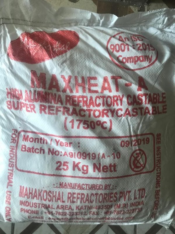 High Alumina Refractory Castable Cement Maxheat A (1750 degrees) in Nairobi Kenya